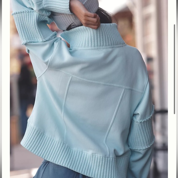 Daily Practice by Anthropologie Women's Light Blue Sweater turquoise medium - Picture 2 of 5
